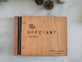 Custom Engraved Wooden Officiant Book - Personalized Wedding Ceremony Planner and Keepsake